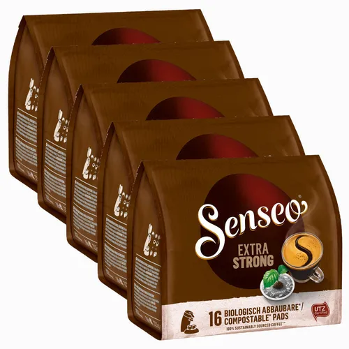 SENSEO KAFFEEPADS Extra Kräftig, Intensiv & Vollmundig, neues Design, 5 x16 PADS
