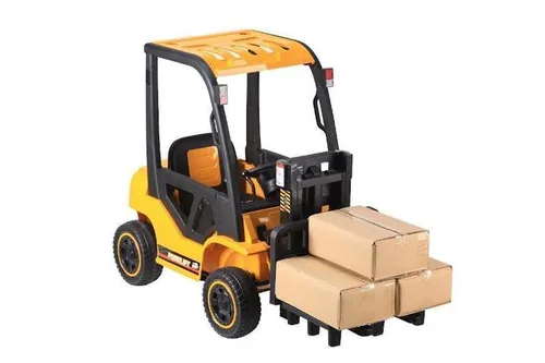Kinderauto Elektro Gabelstapler 12V - Batteriebetriebene Fahrzeuge, farbenfrohes Design in Gelb, ideal für Kinder von 3-7 Jahren, mit 2 Motoren für extra Power und 2,4GHz Fernbedienung für sicheres Fahren.