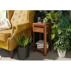 Beistelltisch Sheesham 30x30x60 walnuss gewachst TORONTO #212