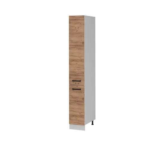 Vicco Hochschrank R-Line in Goldkraft Eiche/Weiß, 30 cm - Hochschrank für die Küche mit viel Stauraum und höhenverstellbaren Füßen für optimale Anpassung. Ideal für Ordnung und Übersichtlichkeit in jedem Küchenraum.