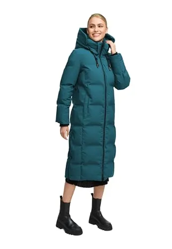 Marikoo Damen Winterjacke Tikoraa in Ocean Grün - Stylische Winterjacke Tikoraa von Marikoo für Damen. Mit extra langem Schnitt und hohem Kragen bietet sie Wärme und Schutz. Ideal für kalte Tage, Freizeit und Reisen.