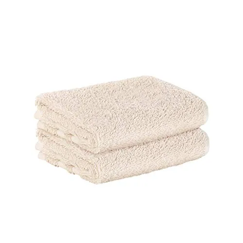 StickandShine 2er SET Premium Frottee Gästehandtuch 30x50 cm in creme in 500g/m² aus 100% Baumwolle