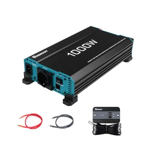 Renogy 1000W/2000W Reiner Sinus-Wechselrichter - Wechselrichter für Fahrzeuge, liefert stabile 230V aus 12V DC mit 2000W Spitzenleistung und integriertem Schutzsystem für optimale Sicherheit und Geräteschutz.
