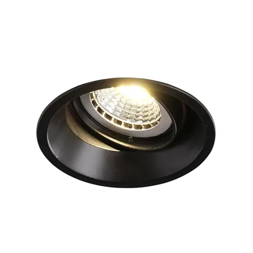 Mextronic Deckeneinbaurahmen: Einbaurahmen Schwarz blendfrei schwenkbar 827B Ø75 mm für GU10 | MR16 IP20 für LED Spot, normale Halogen