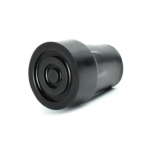 2x Gummifüße Gummipuffer für Gehstöcke, Unterarmgehstützen (18mm, Schwarz)