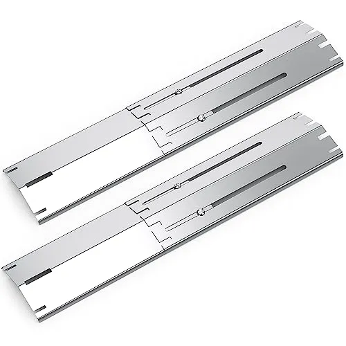 Universal Brennerabdeckung,Universal Flammenverteiler,Einstellbar Hitzeschild,Durable Edelstahl Flavorizer Bars Ersatzteile,Hitzzelt für die meisten Gasgrill,einstellbar 34 cm bis 53,3 cm. (2 PACK)