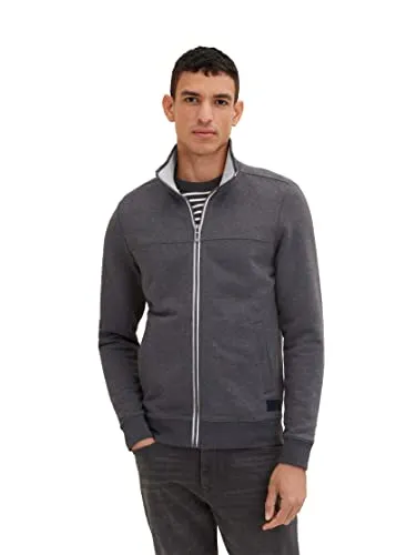 TOM TAILOR Herren Sweatjacke mit Stehkragen - Kapuzenpullover für Herren, aus weichem Sweat-Stoff, ideal für lässige Freizeitlooks und bequemes Tragen dank Regular Fit.