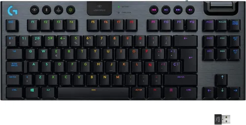 Logitech G915 LIGHTSPEED TKL - Kabellose mechanische Gaming-Tastatur - Tastaturen mit kabelloser LIGHTSPEED Technologie für professionelle Leistung und 40 Stunden Akkulaufzeit. Kompakt ohne Ziffernblock für mehr Platz bei intensiven Gaming-Sessions.