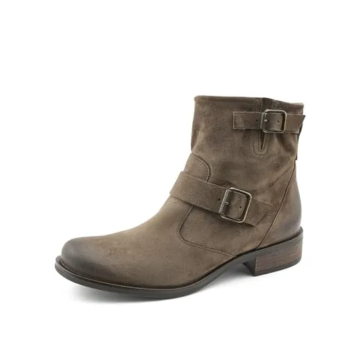 Paul Green Damen Stiefelette - Flache Biker Boots in Braun (Earth) - Wanderschuhe mit hochwertigem Leder und komfortabler TPU-Sohle, ideal für stilvolle Übergangsschuhe und den täglichen Gebrauch.