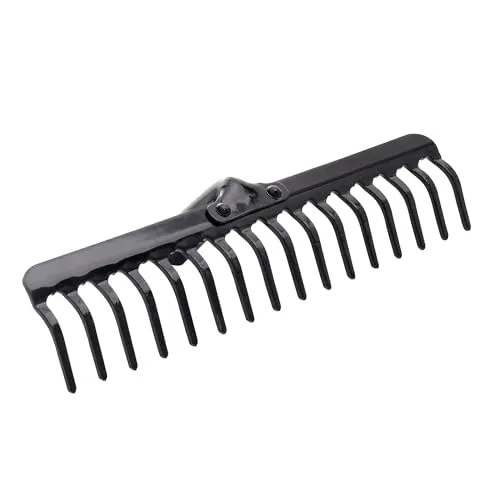 KADAX Gartenharke ohne Stiel, Gartenrechen aus Metall, Rasenrechen für Gartenpflege, Robuste Rasenharke, Rechen zum Harken, Harke für Rasen, Gartenwerkzeug (Rechteckig 16 Zinken)