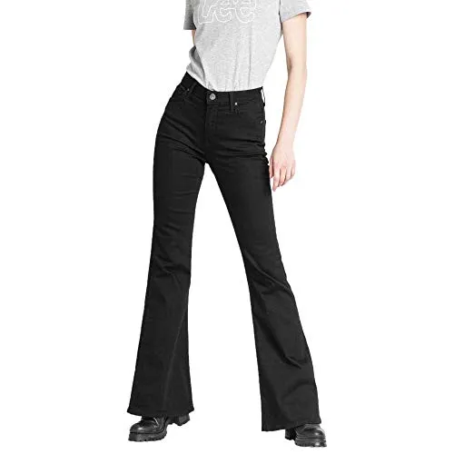 Lee Damen Breese Jeans, Black Rinse, 29W / 29L - Nachhaltige Flare Jeans aus 100% Bio-Baumwolle, perfekt für einen lässigen und stylischen Look.