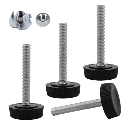 SKIR'CO Möbel-Nivellierfüße M6 x 40 mm, verstellbare runde Beine, 25 mm Durchmesser, M6-Gewinde-Nivellierfuß (Muttern im Lieferumfang enthalten), 4 Stück