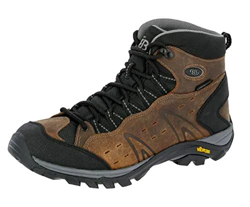 Brütting Herren Mount Bona High Classic Trekkingstiefel, Braun, 43 EU - Wanderschuhe mit stabiler, rutschfester Vibram-Laufsohle und wasserabweisender Comfortex-Klimamembrane für optimalen Gehkomfort auf Outdoor-Abenteuern.