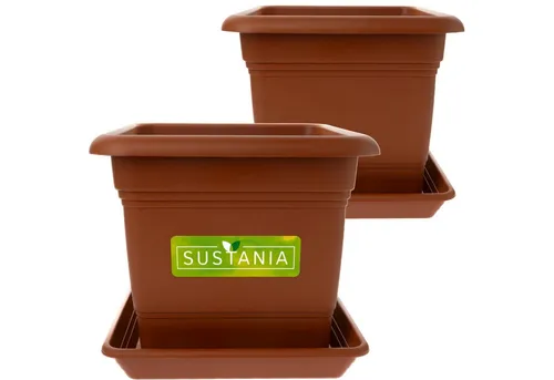 Centi Pflanzkübel Großer Pflanzkübel wetterfest Terracotta (3er-Set, 2 St., 2er-Set), großer Pflanzkübel für außen