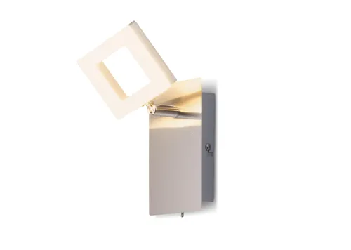LED-Spot Acryl silber 1-flammig mit Schalter - Deckenlampen & Kronleuchter: Verstellbarer LED-Spot in modernem Design, ideal für gezielte Beleuchtung in Wohnräumen, inklusive Leuchtmittel.