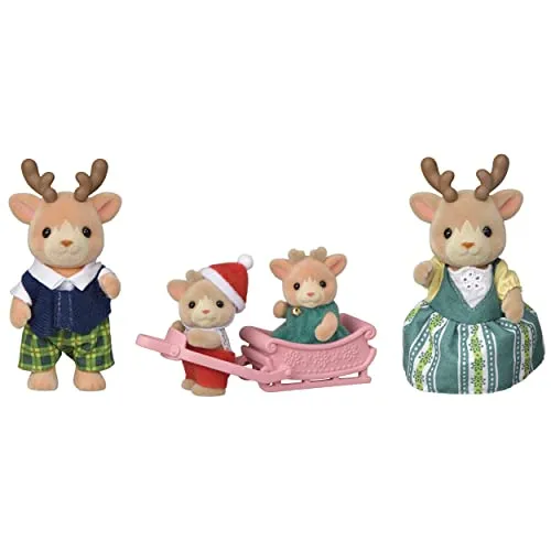 Sylvanian Families Rentier Familie - Puppen & -Spielsets, zauberhafte Rentier-Familienfiguren für fantasievolles Spielen und Sammeln