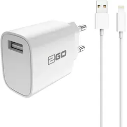 2GO Ladegerät 10,5W 1x USB-A inkl. Lightning Kabel - weiß - Weiß