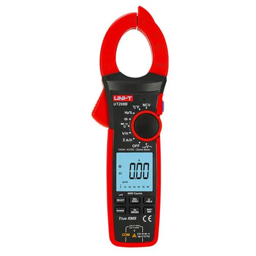 UNI-T UT208B Zangenmessgerät 1000A - Zangenmultimeter mit True RMS für präzise AC/DC Messungen bis 1000A, ideal für Elektriker und Techniker. Automatische Abschaltung und umfangreiche Funktionen bieten Sicherheit und Benutzerfreundlichkeit.