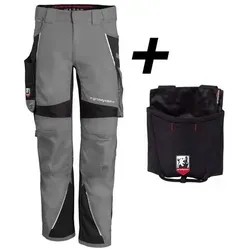 QUALITEX HIGH QUALITY WORKWEAR Bundhose IRON - grau/schwarz - Herren: 64 Damen: 58