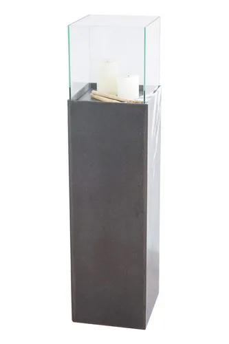 VIVANNO Windlicht-Säule 100 cm - Kerzenständer in Beton-Optik Anthrazit - Aschesauger: Stilvolle Windlicht-Säule mit Glasaufsatz für gemütliches Ambiente, ideal für Innenräume und jahreszeitliche Dekoration.