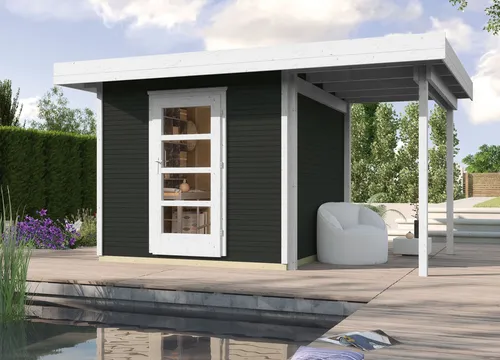 weka Designhaus wekaLine 172 A Gr.2 - stilvolles Gartenhaus in Anthrazit - Gartenhäuser, Geräteschuppen & Carports - Hochwertiges Designhaus mit modernem Look und optimalem Stauraum für Gartenutensilien.