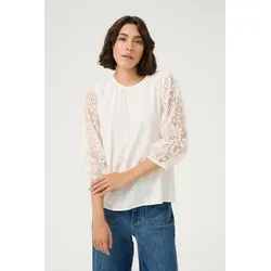 Langarm-Bluse Regular Fit Chalk White