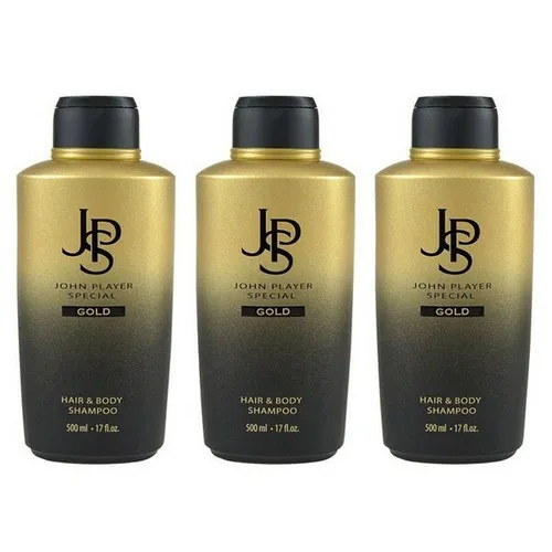 John Player Special Gold Hair & Body Shampoo 3x500 ml in gold von John Player Special