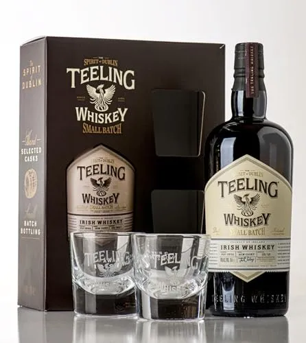 Teeling Small Batch Set mit 2x Tumbler - Irish Whiskey - Whisky Set mit 2 stilvollen Tumblern, perfekt für genussvolle Abende und ideal als Geschenk für Whiskey-Liebhaber.