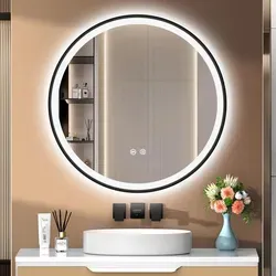 PESENXAN 60cm Dimmbarer Spiegel Schwarz mit LED-Beleuchtung - Eleganter runder Badezimmerspiegel mit 3 Lichtfarben und Speicherfunktion. Der IP44-zertifizierte Spiegel sorgt für eine optimale Beleuchtung und passt perfekt in jedes Badezimmer. Einfach zu installieren und energieeffizient.