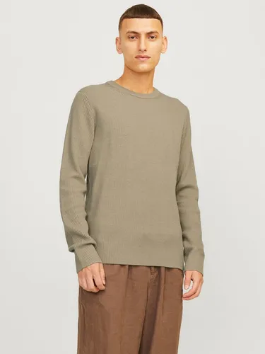 JACK & JONES Einfarbiger Strickpullover für Herren - Pullover für Herren, normal geschnitten, aus 50% recyceltem Polyester und 50% Baumwolle, ideal für nachhaltige Mode und Komfort.