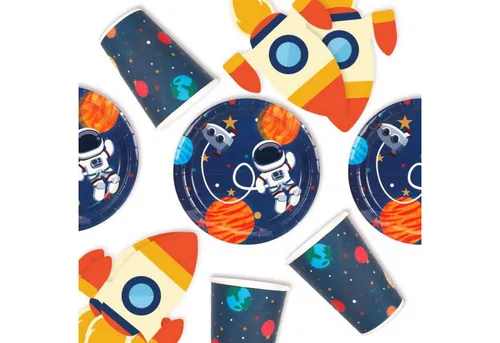 LumeeStar Pappteller Weltraum Party Set 24. Tlg. von LumeeStar