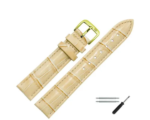 MARBURGER Uhrenarmband 18mm Leder Alligator Prägung