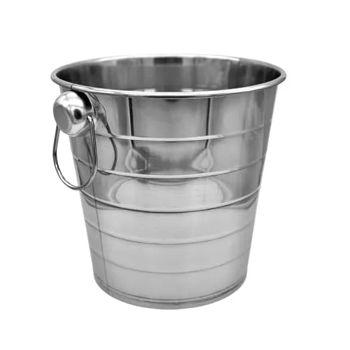 Oceano Eiskübel aus Edelstahl, Metalleimer für Eis, 2 Griffe, Flaschenkühler für Weine, Champagner, Partys, Events (6L)