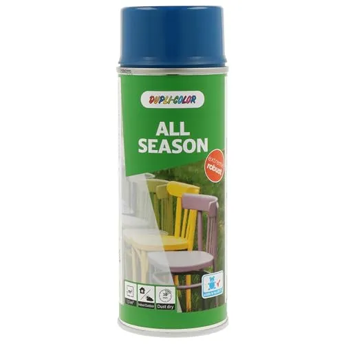 DUPLI-COLOR ALL SEASON RAL 5010 enzianblau glänzend 400 ml, hochwertiges Kunstharz-Farbspray, Schnelltrocknend, Wetterbeständig, Innen- und Außenanwendung