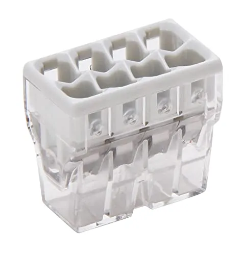 Kopp 33346416 Wago Compact-Verbindungsdosenklemme 8-Leiter-Klemme 0, 5-2, 5 mm² Inhalt 10 Stück, Transparent/Grau