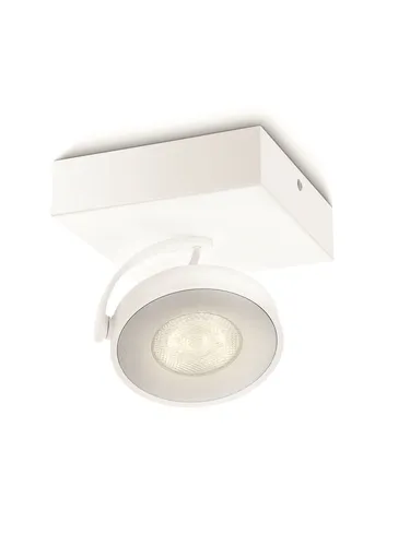 Philips myLiving LED Spot Clockwork, 4,5W, weiß - Moderne LED Lampe mit schwenkbarem Lampenkopf für gezielte Lichtsetzung. Einfache Montage dank ClickFix-System, ideal für jedes Zuhause.