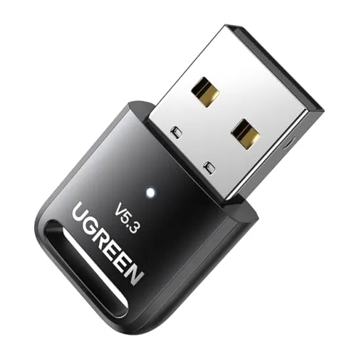 UGREEN Bluetooth 5.3 Adapter PC Unterstützung USB Bluetooth Dongle für Windows 11/10/ 8.1 Kompatibel mit Gamecontroller, Kopfhörer, Tastatur, Maus und Lautsprecher.