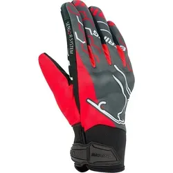 Bering Walshe Motorradhandschuhe - Größe XL, schwarz-grau-rot für Männer - Motorradhandschuhe mit Knöchelprotektor und verstärkter Handfläche für optimalen Grip und Sicherheit beim Fahren.