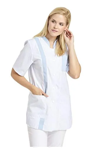 Leiber Damen Kasack hellblau 08/634/05 - Hochwertiger Damen Kasack aus Deutschland, ideal für den Einsatz in der Pflege oder Gastronomie mit optimalem Tragekomfort.