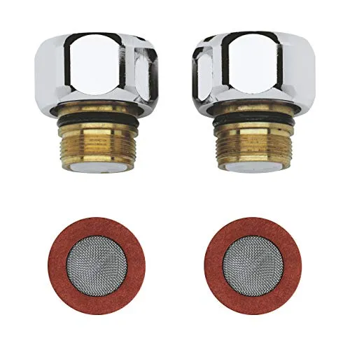 Grohe Rückflussverhinderer 2 Stück Chrom, 47189000 - Sanitärinstallation, hochwertige GROHE Long-Life Oberfläche für langlebigen Schutz und optimale Funktion