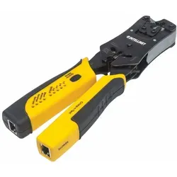 Intellinet Universal Crimpwerkzeug und Kabeltester 2-in-1 - Kabelwerkzeuge: Praktisches 2-in-1-Werkzeug für Crimp- und Testfunktionen, ideal für professionelle Installationen und Reparaturen.