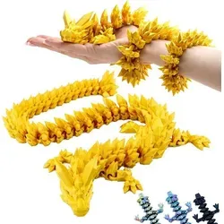 3D Drache – Drache 60 cm Figur | Überraschungsdrache in Goldener | Bewegliche Figur, Sammler & Fantasy-Fans - Gold