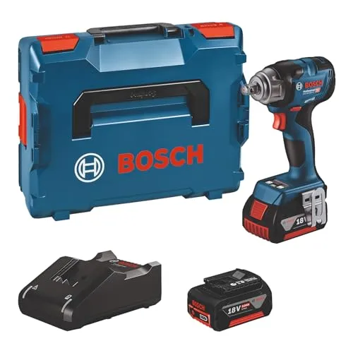 Bosch Professional 18V Akku Drehschlagschrauber GDS 18V-330 HC - Akkuschrauber mit 330 Nm Anziehmoment und 560 Nm Losbrechmoment, inkl. 2x 5.0Ah Akkus und Schnellladegerät – ideal für präzises Arbeiten ohne Schraubenkopfverluste.