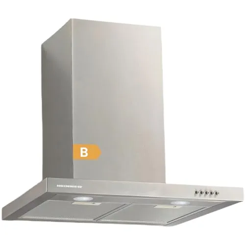 HEINNER HDCH-MD630GIX Dekorative Kaminabzugshaube, 60 cm, 630 m³/h Absaugung, 3+ Boostgeschwindigkeiten, LED-Beleuchtung, Edelstahl/Glas-Finish, 5 Jahre Garantie