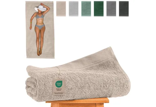 Hausfelder Saunatuch XXL 100x200 cm beige in beige von HAUSFELDER