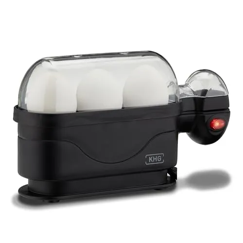 KHG Eierkocher für 3 Eier | Modernes Design mit Warmhaltefunktion - Eierkocher für 3 Eier mit einfacher Bedienung, Alarmfunktion und platzsparendem Design. Genießen Sie perfekt gekochte Eier nach Ihrem Geschmack!