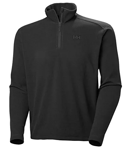 Helly Hansen Daybreaker 1/2 Zip Fleece schwarz S - Outdoor Freizeitjacke für Herren, aus atmungsaktivem Polartec-Fleece mit halbem YKK-Reißverschluss für individuelle Belüftung und aus recyceltem Material, umweltfreundlich und komfortabel.