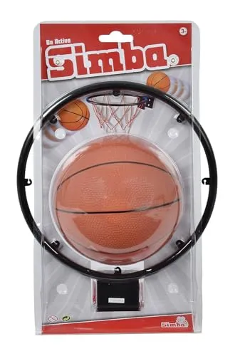 Simba 107400675 - Basketball Korb, Korb mit Netz 22cm, Ball 14cm, 2 Teile, ab 3 Jahre