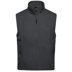 Modische Softshellweste für Herren in Schwarz, Gr. S - Hochwertige Herren Softshellweste in Schwarz aus atmungsaktivem 3-Lagen-Material. Ideal für Outdoor-Aktivitäten mit praktischem Taschenlayout und elastischem Saum für perfekten Sitz.