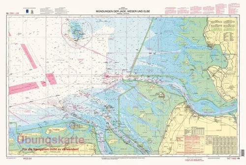 Übungskarte D49: Mündungen der Jade, Weser und Elbe - Navigation & Funk, detaillierte Karte für präzise Navigation in deutschen Gewässern.